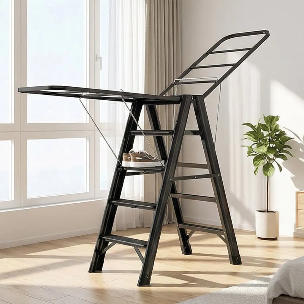 High Quality Space Saving Folding Ladder Portable Telescopic Balcony Ladder