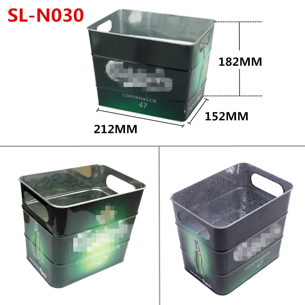 Металлическое ведро для льда и пива, квадратное