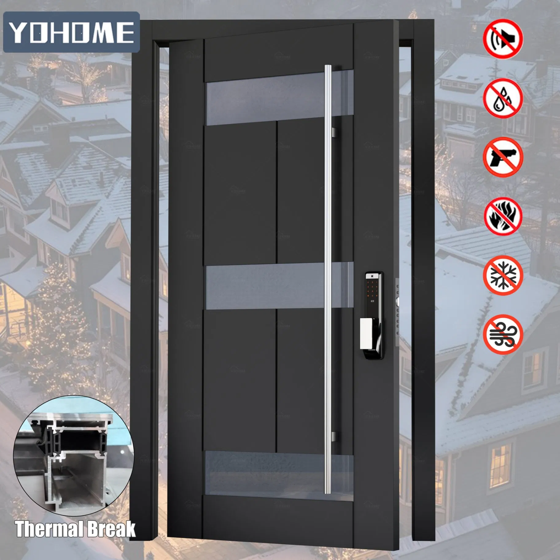 Терморазрывная алюминиевая входная дверь Yohome