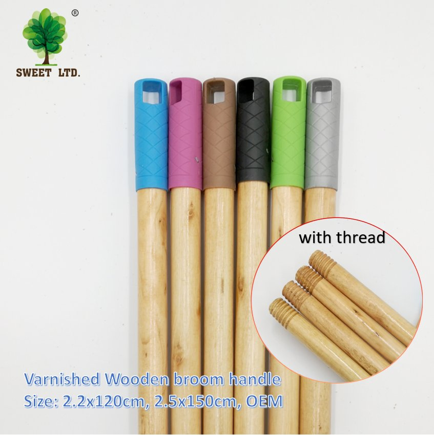 Painting Broom Handle for Cleaning Tools Wooden Mop Stick