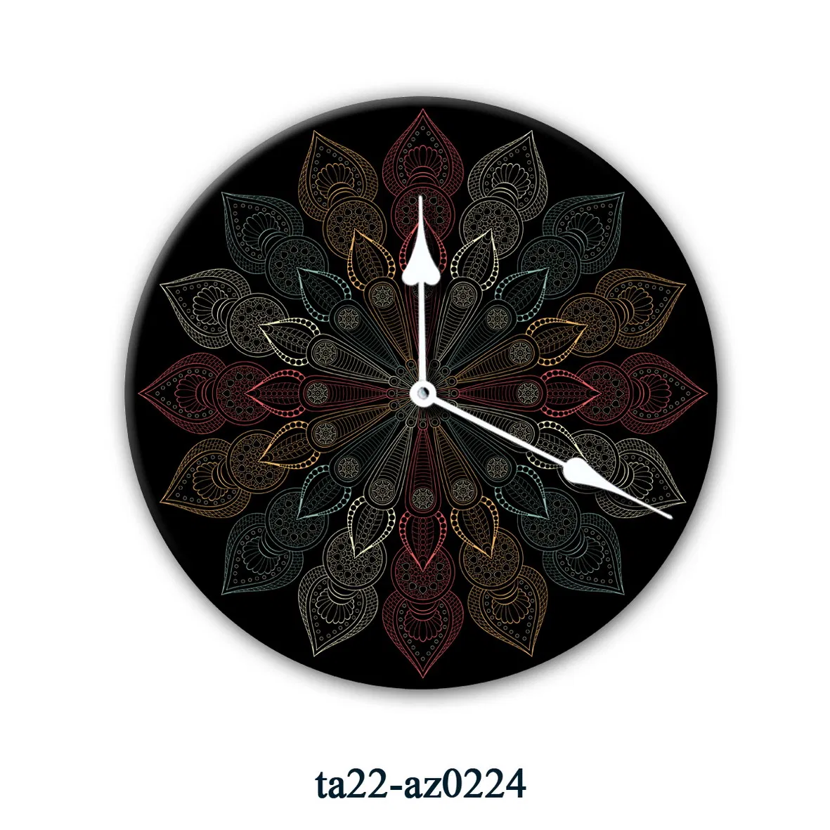 Custom Print Acrylic Islamic Art Wall Clock Glass Wall Clock Decoration Round Clock