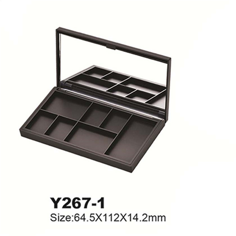 Unique Shape 1 Color Plastic Eye Shadow Palette Case Magnet Compact Box Cosmetic Packaging Y267-1