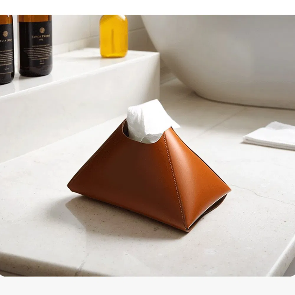 Paper Tissue Box PU Leather Storage Holder Organizer