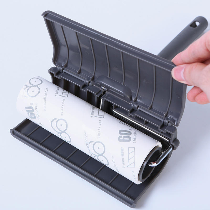 Retractable Long Handle Wide 16cm Paper Sticky Floor Dust Cleaning Lint Roller