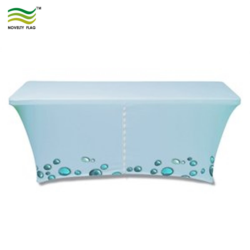 8FT Spandex Polyester Logo Printed Stretch Table Cover