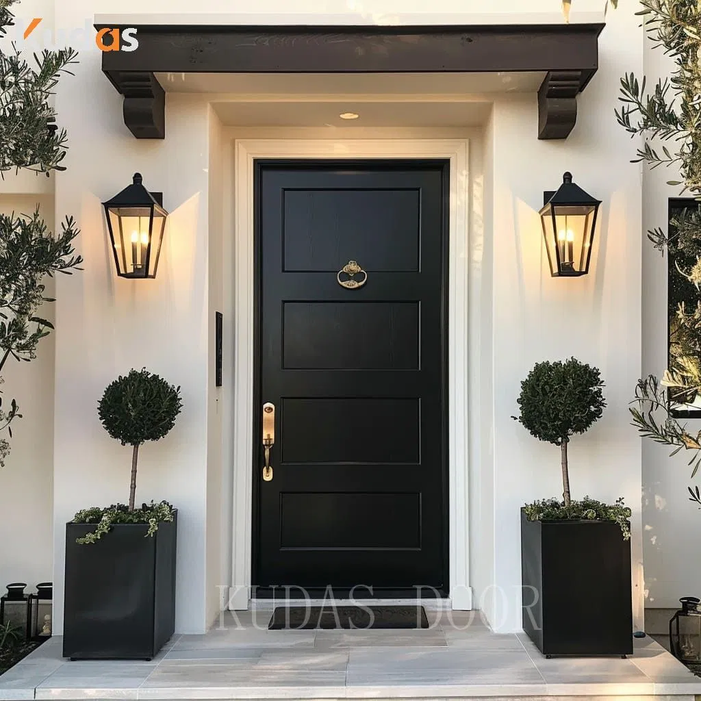 Modern Water Resistant Exterior Main Teak Wood Solid Wood Entrance Wooden Front Wood Door