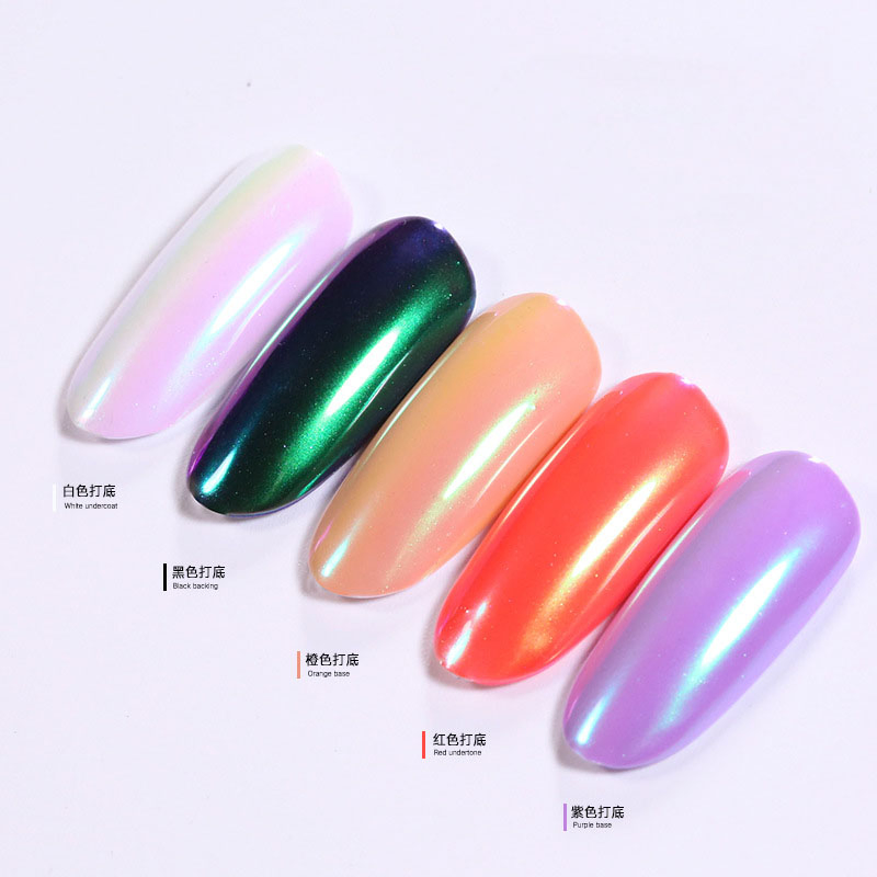 Wholesale High Grade Colorful Rainbow Chrome Pigment Nail Aurora Neon Powder