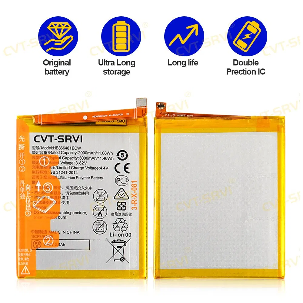 CVT-Srvi Full Capacity Mobile Phone Replacement Spare Parts Battery for Huawei P30 P9 Mate 10 Mate 10 Lite 20 PRO Battery