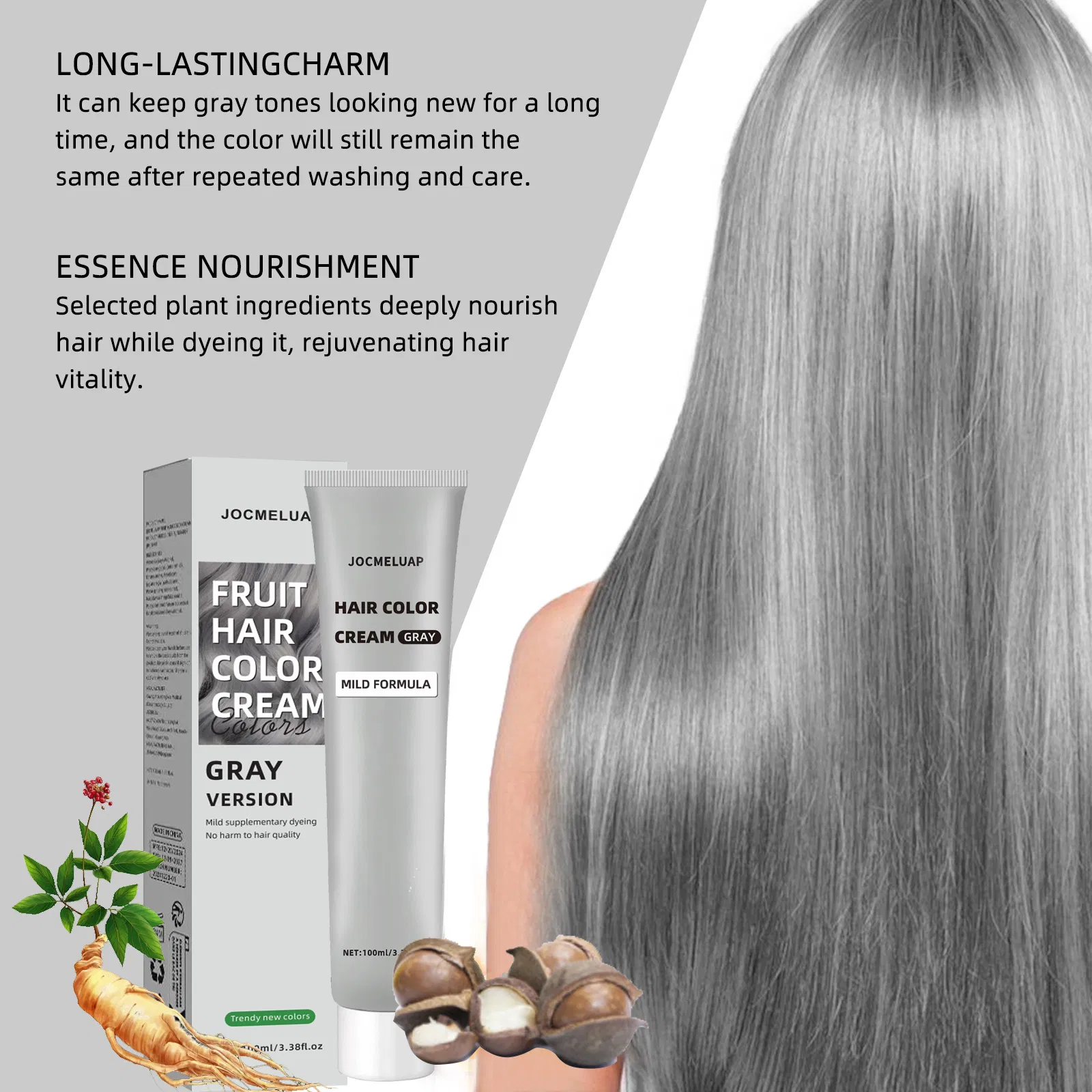 Professional Salon Natural No Ammonia Hair Dye Colors Semi-Permanent Private Label Hair Color Cream