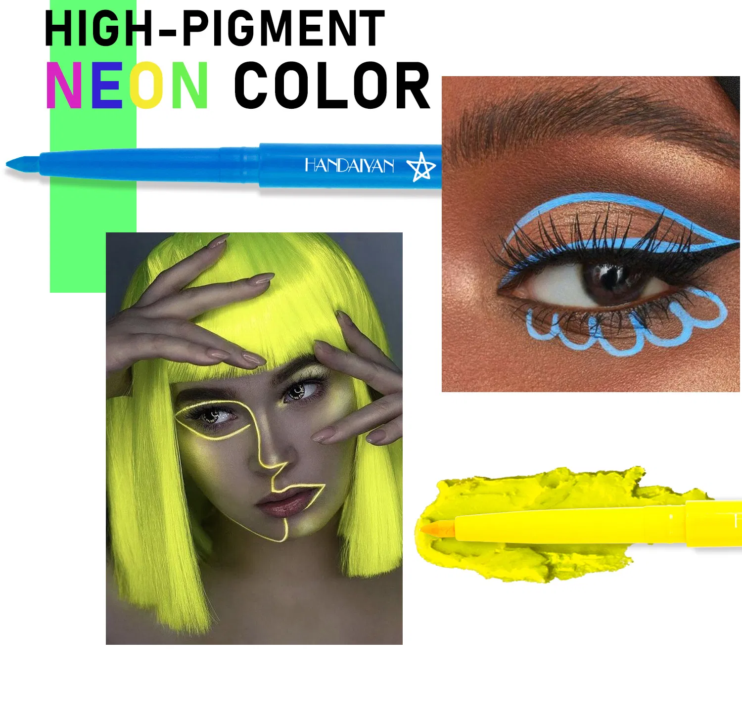 UV Fluorescent Glue Eyeliner Color Matte Eyeliner Pencil Type Hard Head Paint Pen