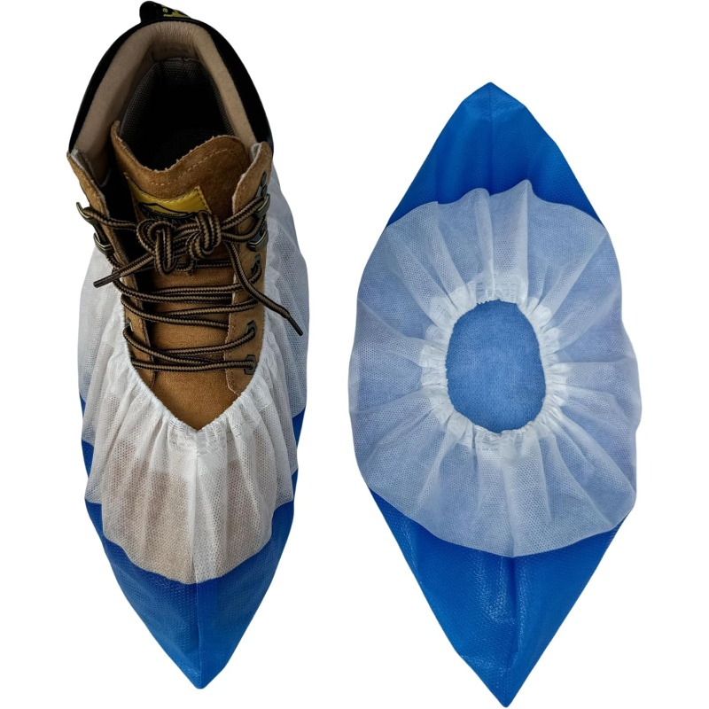 Non Slip PP+CPE Shoe Covers, Premium Soft Thickened Safety Boot & Shoe Covers for Household, Office, Laboratory