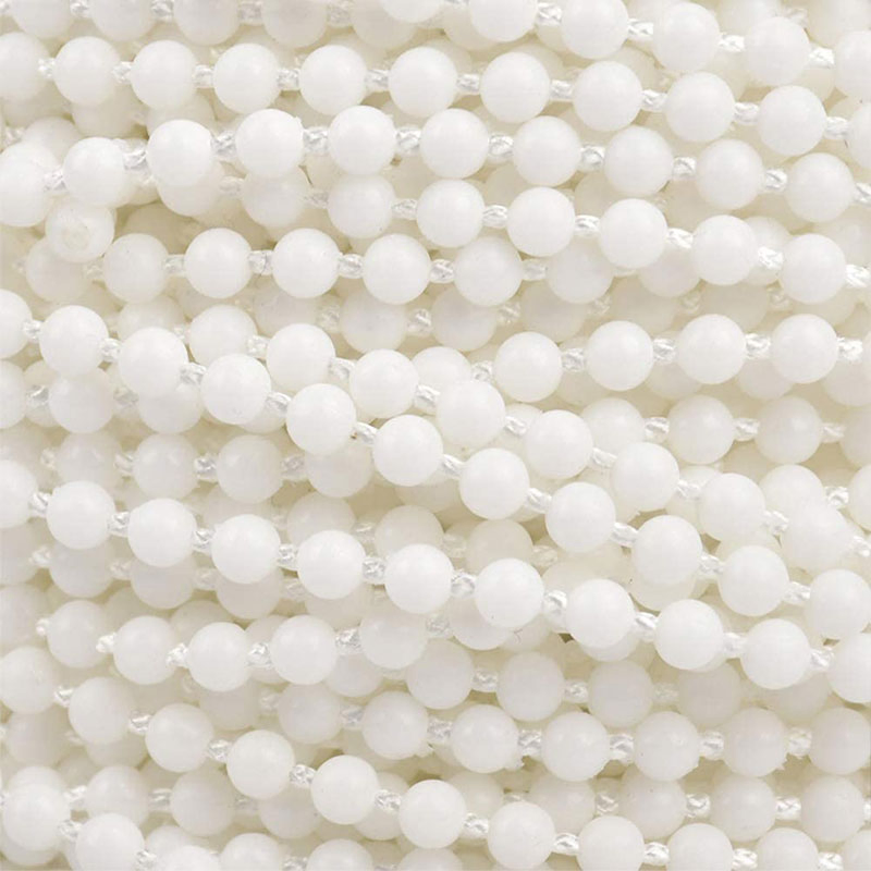 POM White Plastic Bead Blinds Chains for Blinds, Shades & Shutters