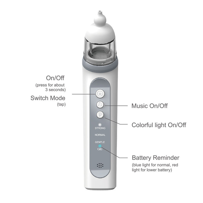 OEM Brand Portable 3 Suction Level Electric Baby Nose Care Nasal Aspirator