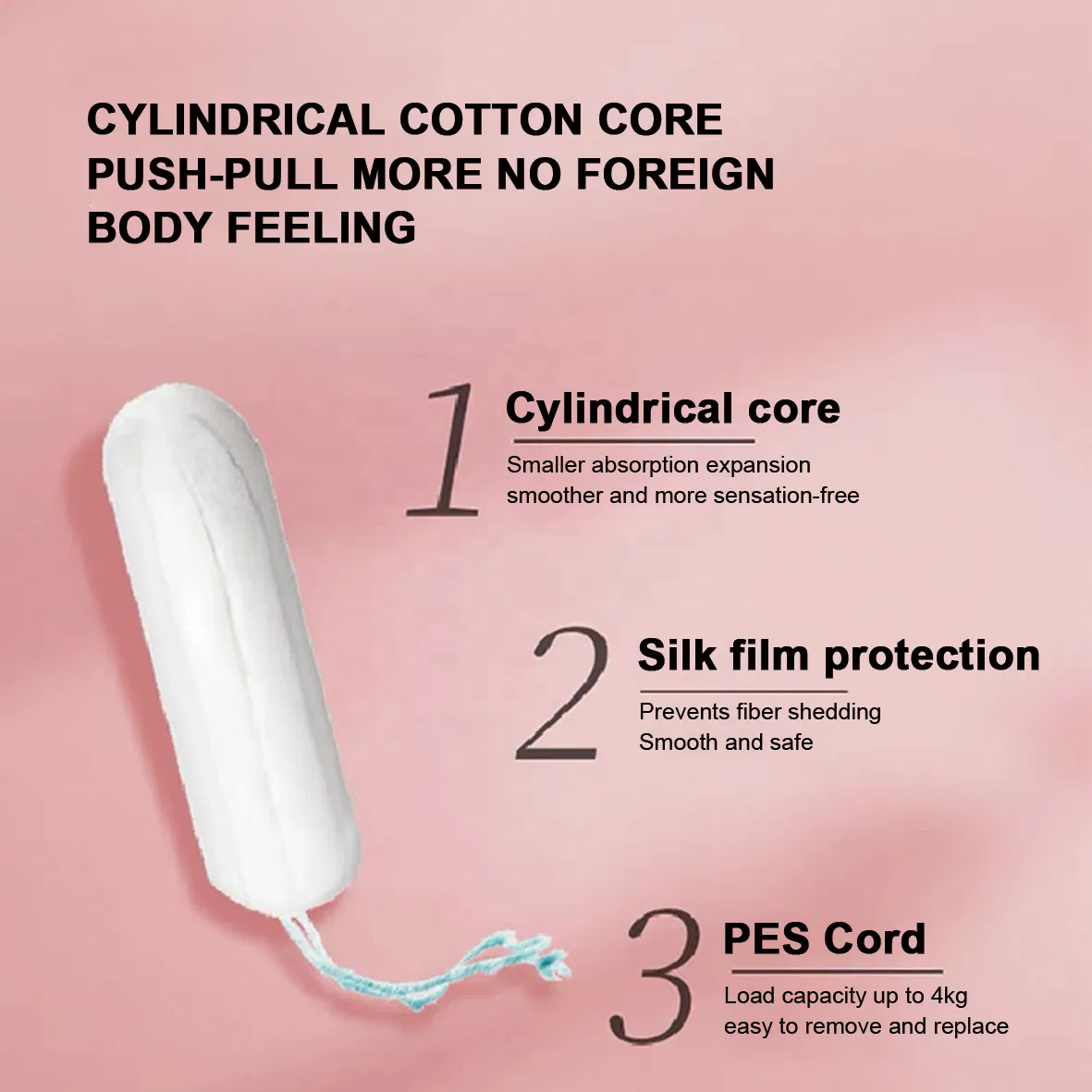 Custom Branded 100% Organic Cotton Feminine Care Tampons