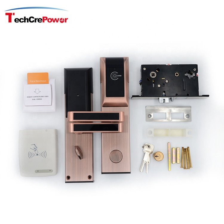 E108 Wireless RFID Card Lock Stainless Steel Mortise Smart Electronic Hotel Locks Management System