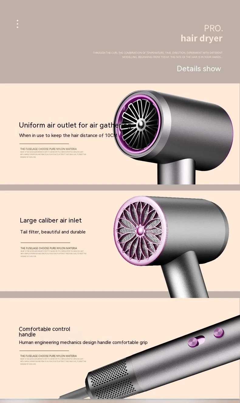 Hair Dryer Quick Dry High Speed Professional DC Motor 2000W