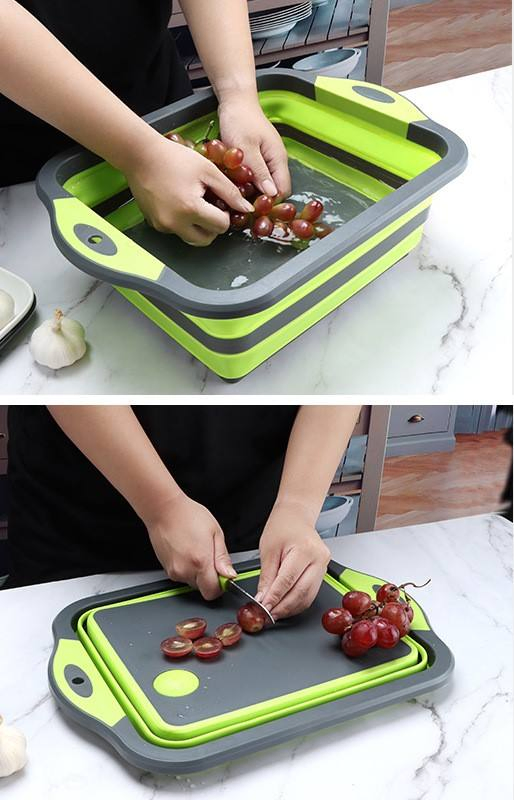 Multifanctional Plastic Chopping Cutting Board Portable 2 in 1 Foldable Folding Plastic Cutting Chopping Board