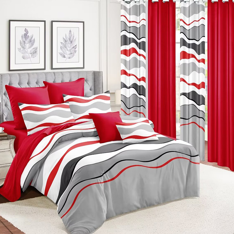 ODM/OEM Double Coverlets 4 Pieces Curtains Colored Comforter Quilted Bed Cover Bed Sheets 12 Pieces Queen King Size Bedding Set Bed Linen Bedspread