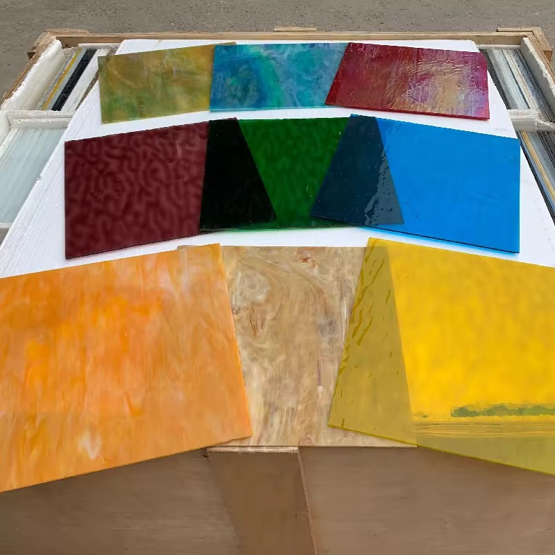 3mm Iridescent 300X300mm 12X12inch Stained Craft Glass for The Art Studio Club