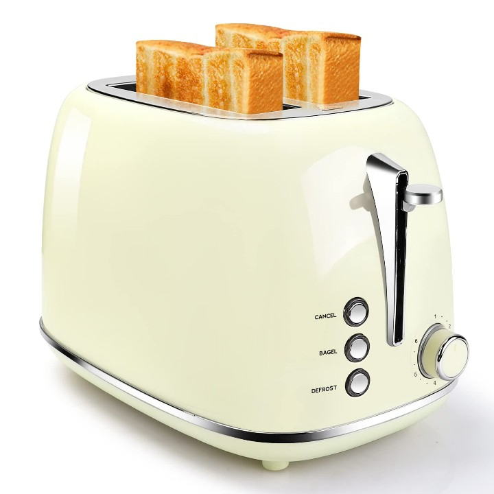 Great Quality 6 Bread Shade Settings 2 Slice Retro Stainless Steel Toaster