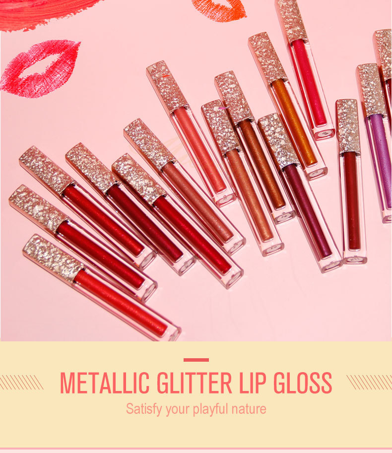 Factory Supply 17 Colors Pearlescent Lip Gloss Lipstick Waterproof Shiny Lipstick