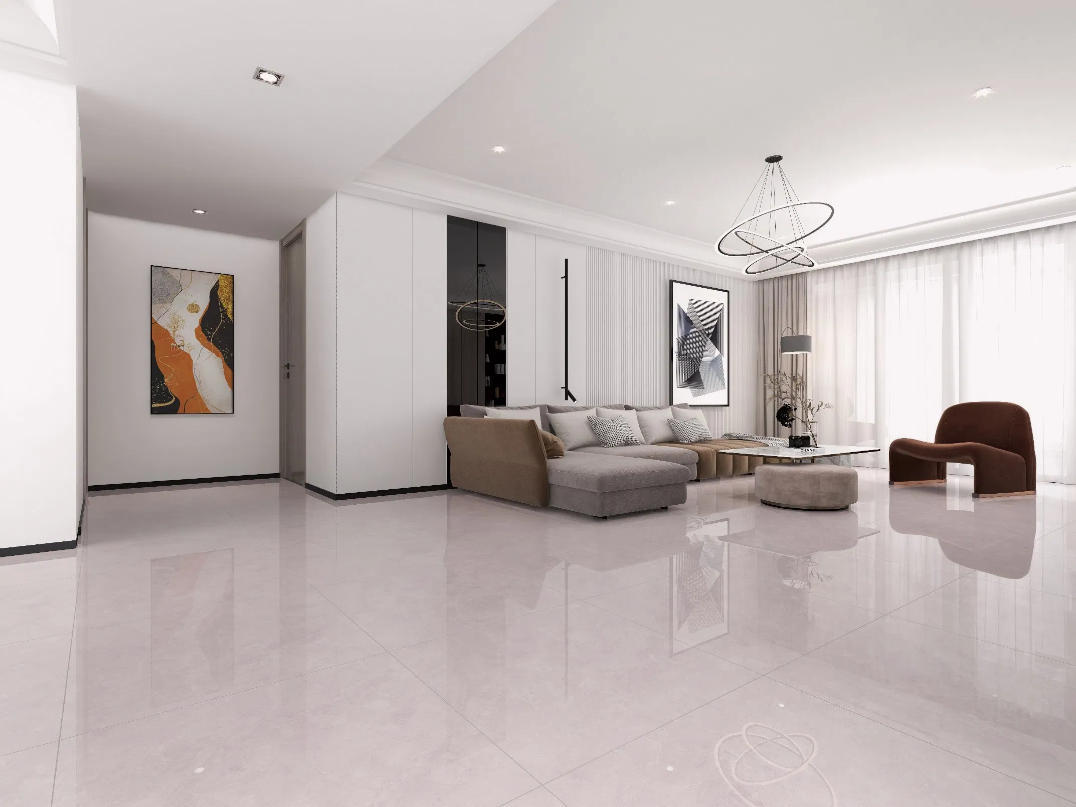 Elegant Marble Finish Porcelain Tiles for Contemporary Interiors