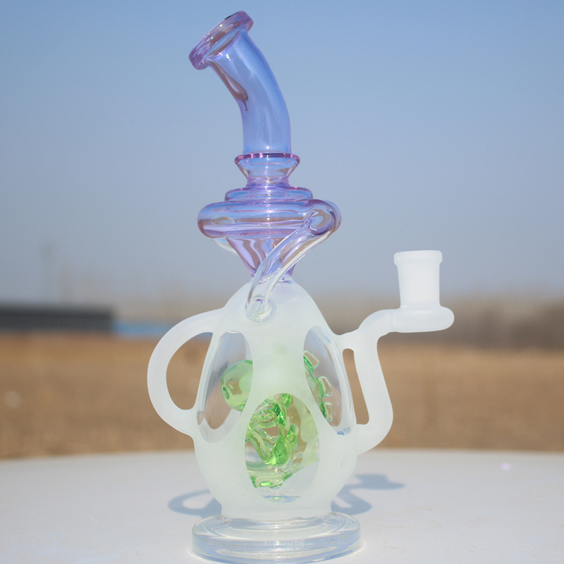 Lime Green Glass DAB Rig Smoking Dry Herb Glass Water Pipe Accessory for Wholesale