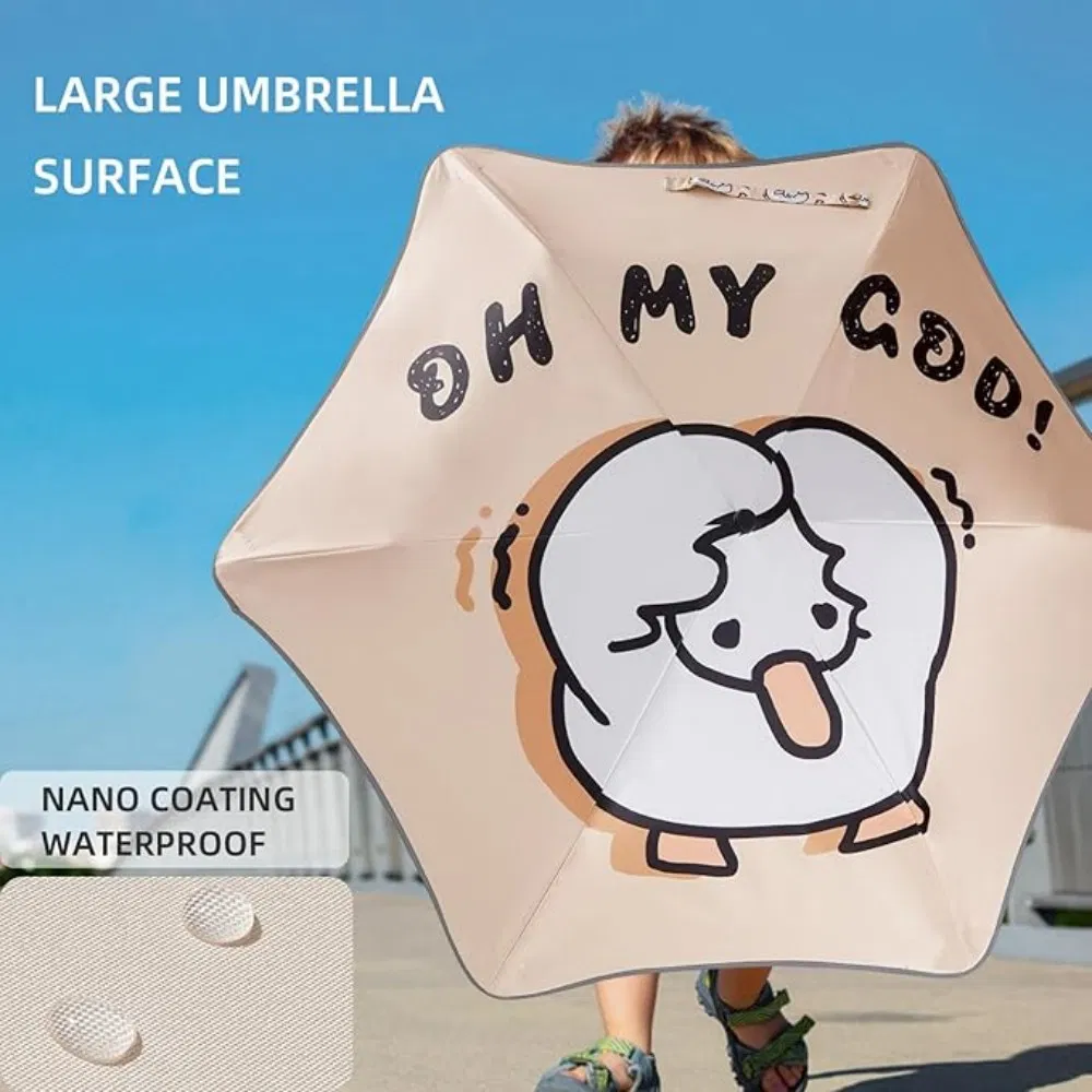 Auto Open and Close Lightweight Folding Umbrella with Rounded Corner for Kids