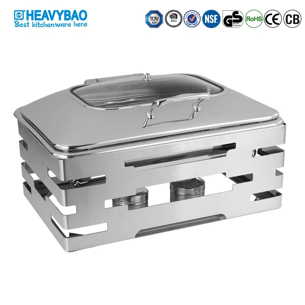Heavybao Hotel Buffet Equipment Stainless Steel Display Chafer Pan Stand