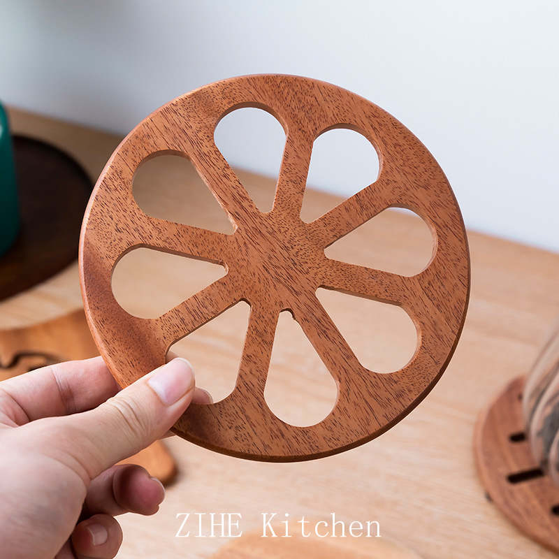 Wooden Dining Mat Creative and Simple Circular Kitchen Supplies Appliances Storage