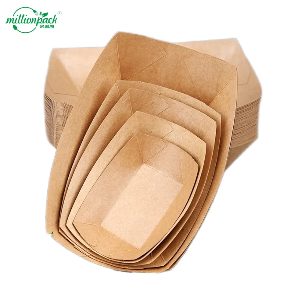 Durable Kraft Paper Boat Tray for Robust Food Service and Heavy Usage