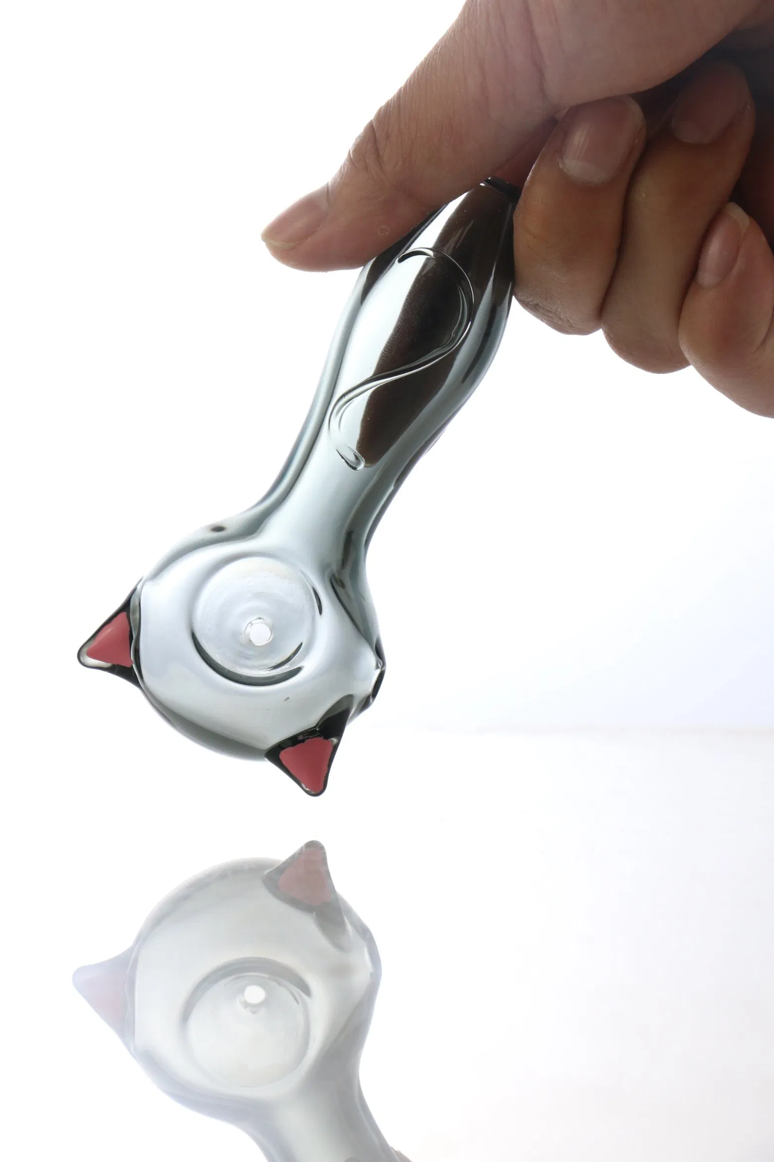 Black/Pink Cat Ears Oil Burner Glass Pipe Smoking Glass Pipes