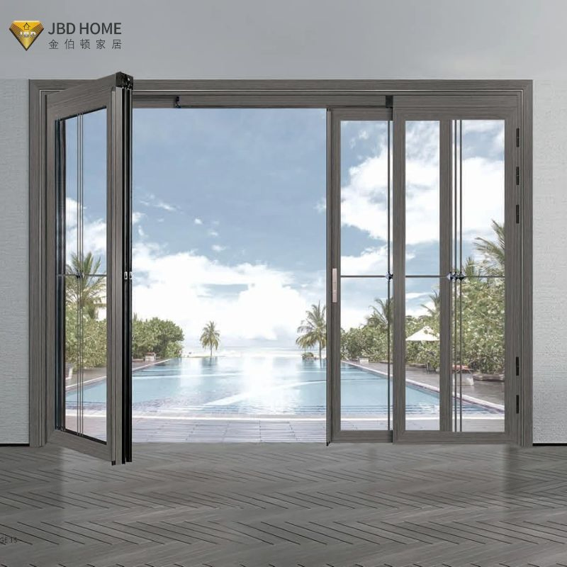 Balcony Indoor Folding Pd Sliding Swing Double Glass Bathroom Aluminum PT Door