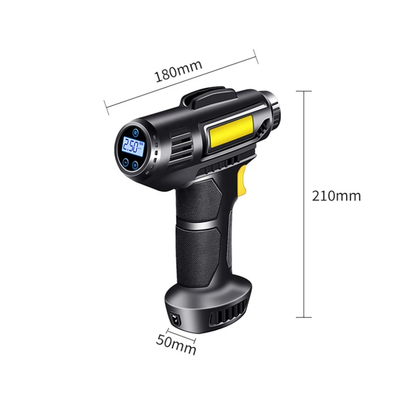 Rapid-Charge Portable Tire Inflator with Dual 2000mAh Batteries for Extended Runtime