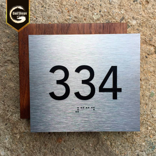 Tactile and Braille Sign Door Name Toilet Metal Panel Plaque Plate Sign for Wayfinding