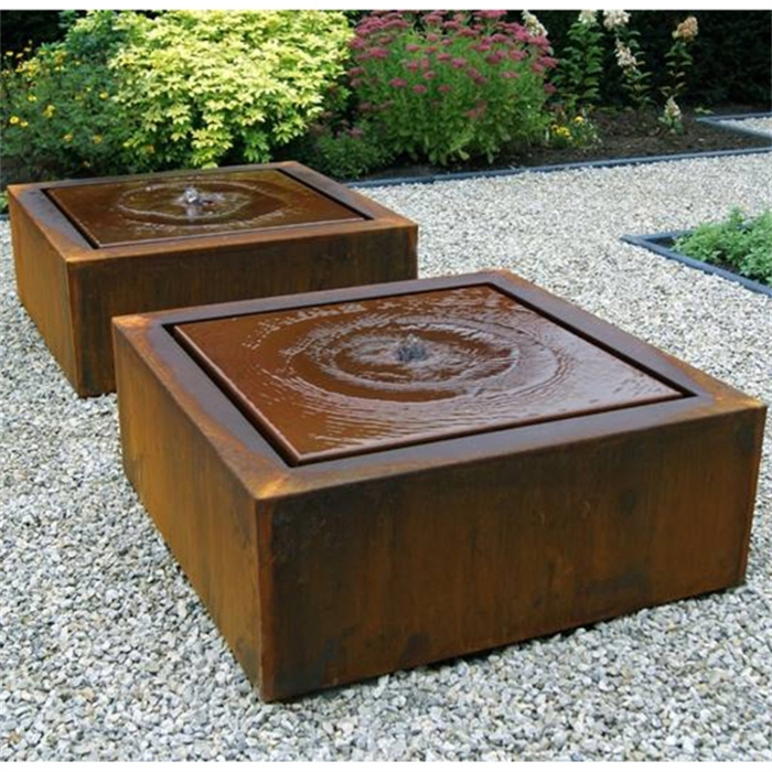 Corten Steel Rain Curtain Water Feature