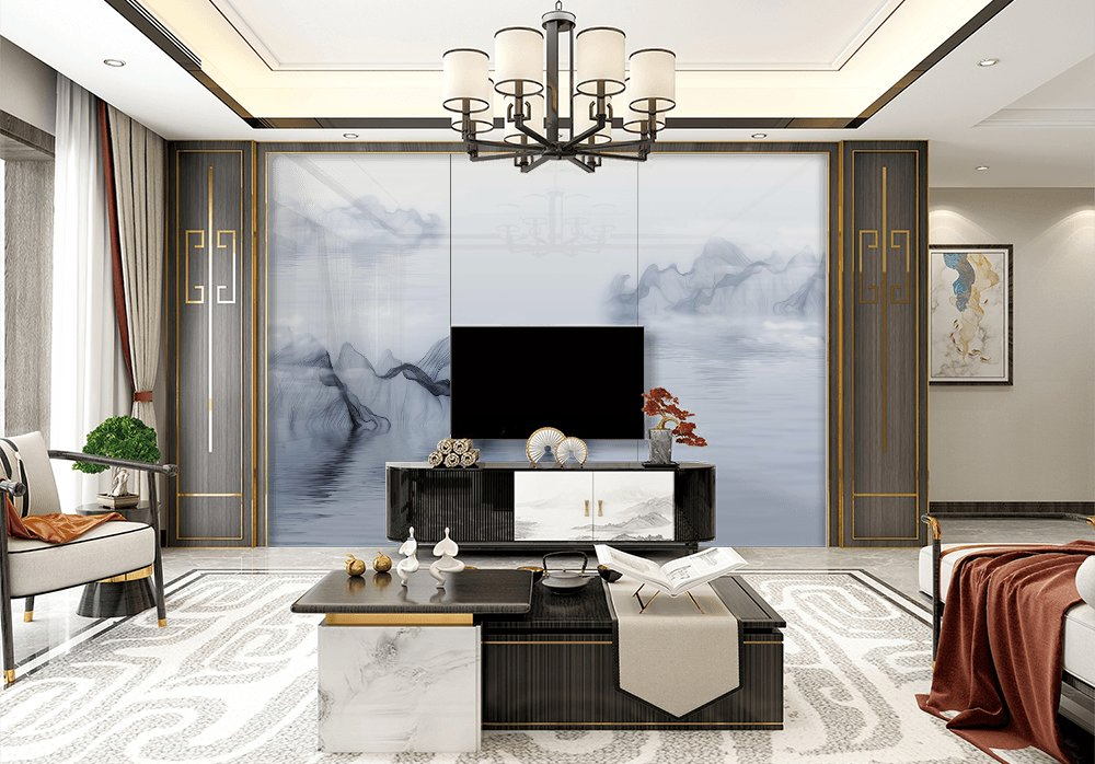 China Mountain and Sea Old Fashion High Quality Porcelain Big Slab Sintered Stone 1200*2400mm