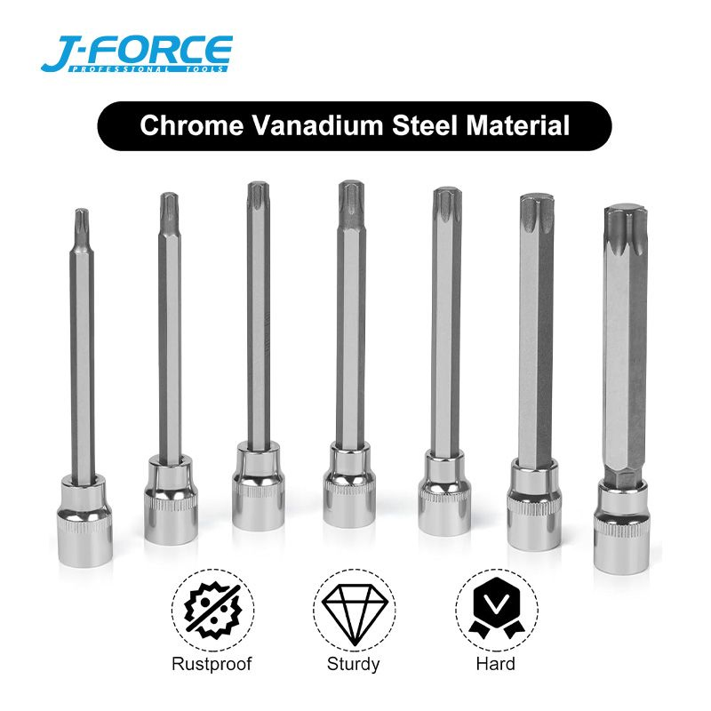 Набор торцевых головок Torx 1/2'' 7 шт, Cr-V