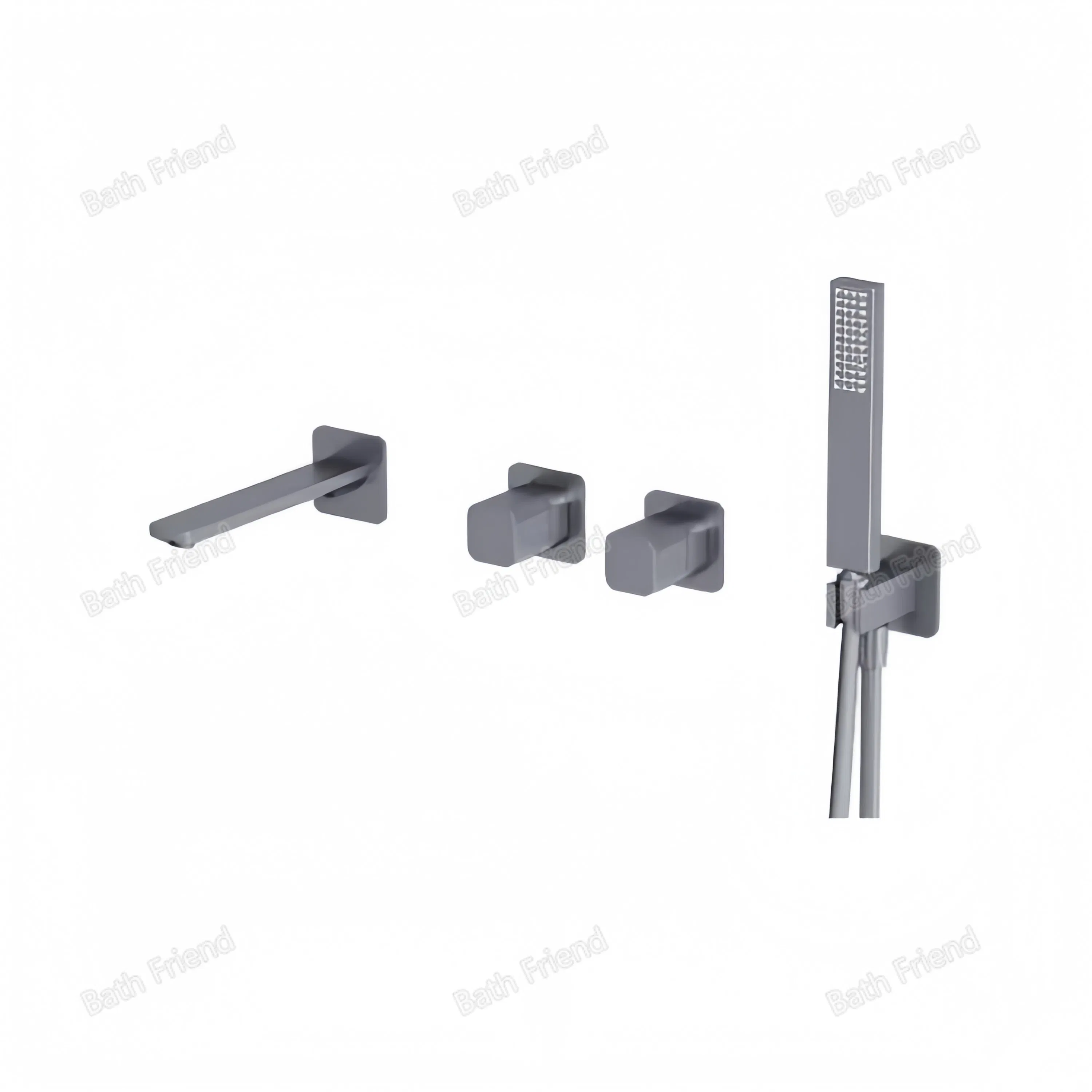 Concealed Bathtub Faucet Split 3PCS Wall Mounted Mixer Tap Popular Bath Tap