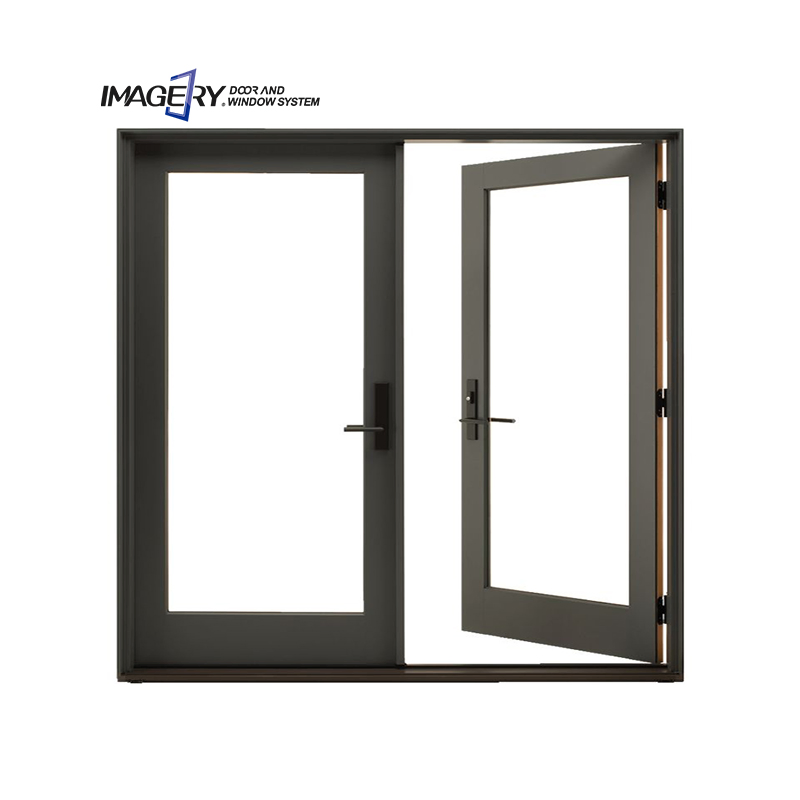 Hotel Home French Exterior Double Glass Door Casement Hinged Aluminium Frame Door