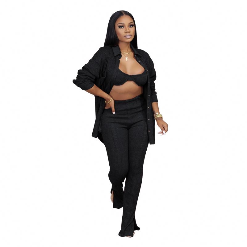 Комплект женский весенний кардиган топ и брюки