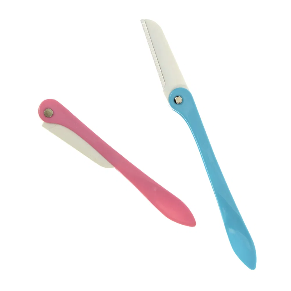 Women Facial Trimmers Safe Sharp Face Shaving Razor Ladies Safety Folding Eyebrow Straight Blade Razor