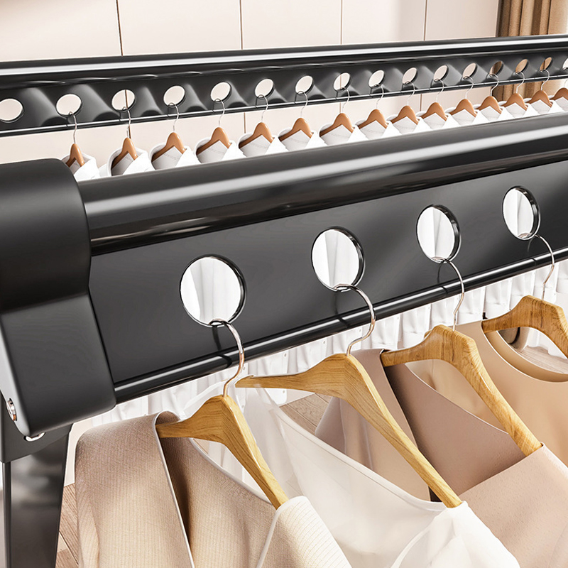 Sanipro Floor-Standing Aluminum X-Shaped Retractable Garment Drying Hanger Balcony Outdoor Folding Clothes Rod Hanging Rack