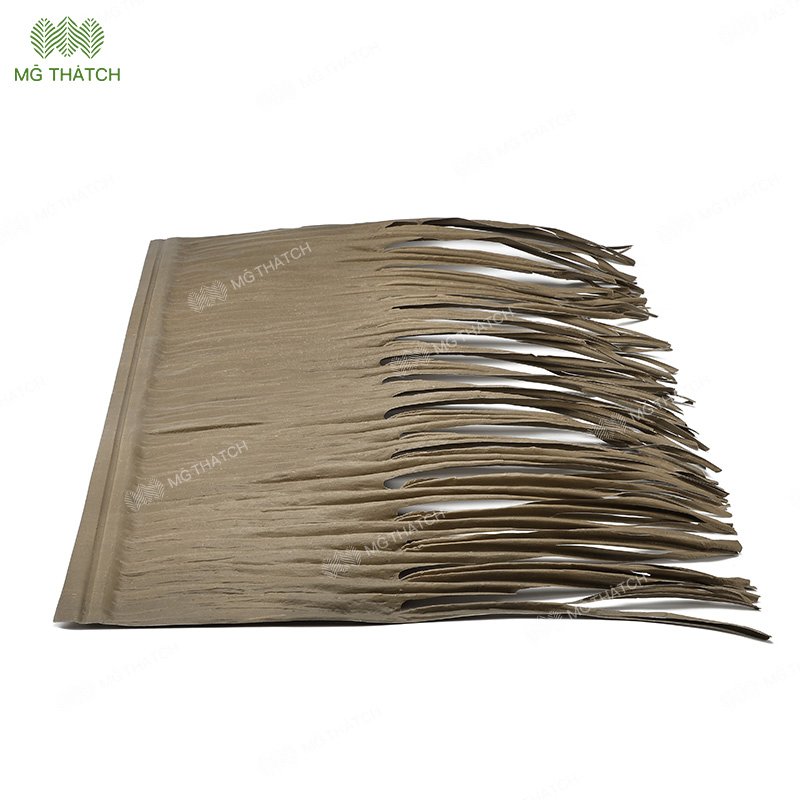 Hot Selling Synthetic Palm Thatch Palapa Artificial Palm Leaf Roof Thatch Waterproof & Nice Ceiling Effect for Open Frame Roof