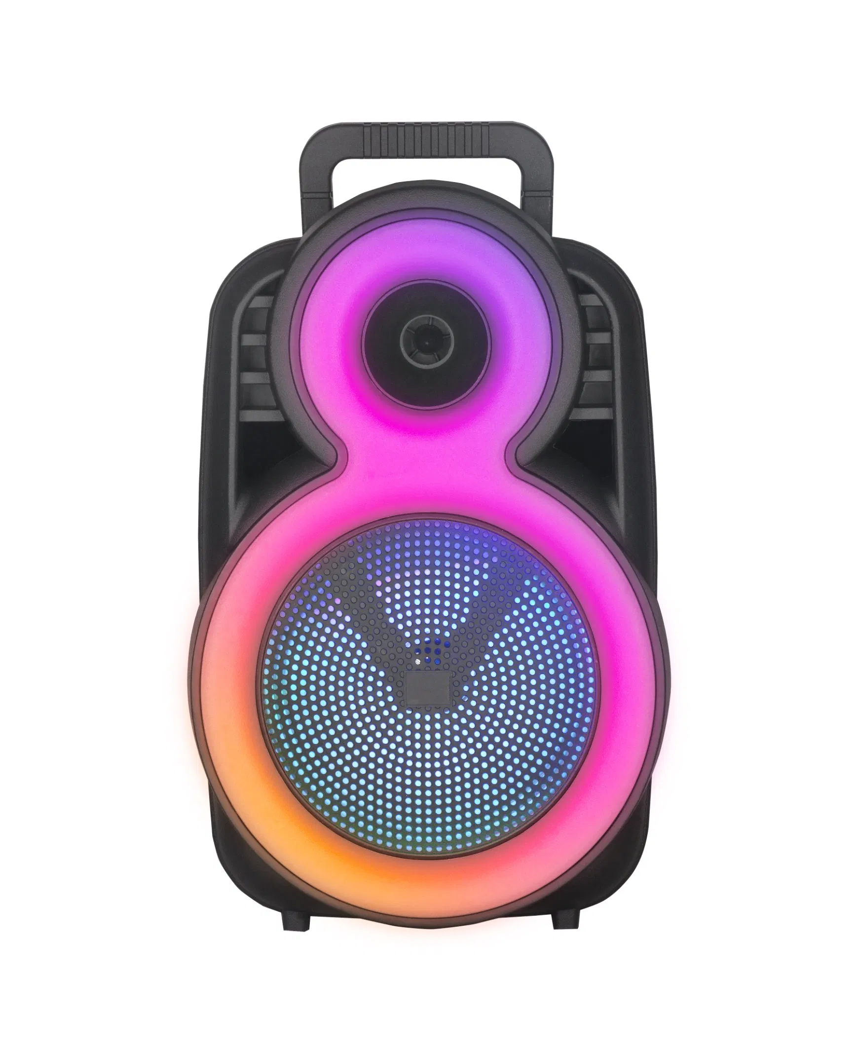 8 Inch Rechargeable Portable Bluetooth Active Speaker Trolley with Colorful LED Lights