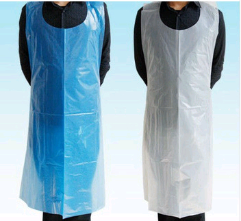 White/Blue Plastic Apron Disposable Polyethylene Apron for Food Processing