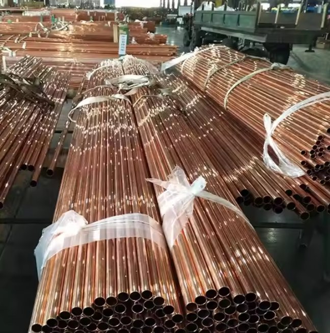 Pure Copper Pipe/Tube. 1m 2m 3m 5m 6m C10100/C10200/C11000/C14500/C14700/C12000/C12200/C19400 Od 10-50mm Thick 1.0-2.5mm Corrosion Resistance/High Pressure