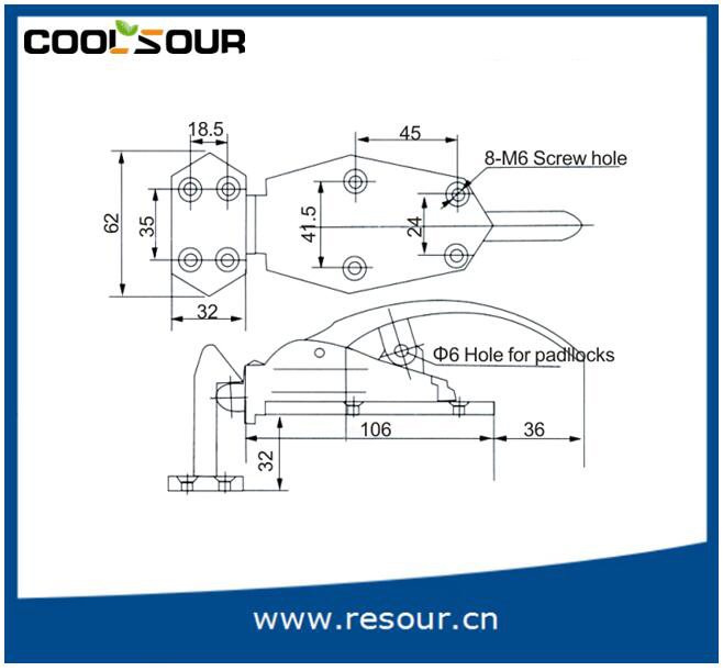 Cold Room Safety Latches, Door Latches, Door Lock Dl-1600/Cx-1600, Yl-1050/Yl-1060
