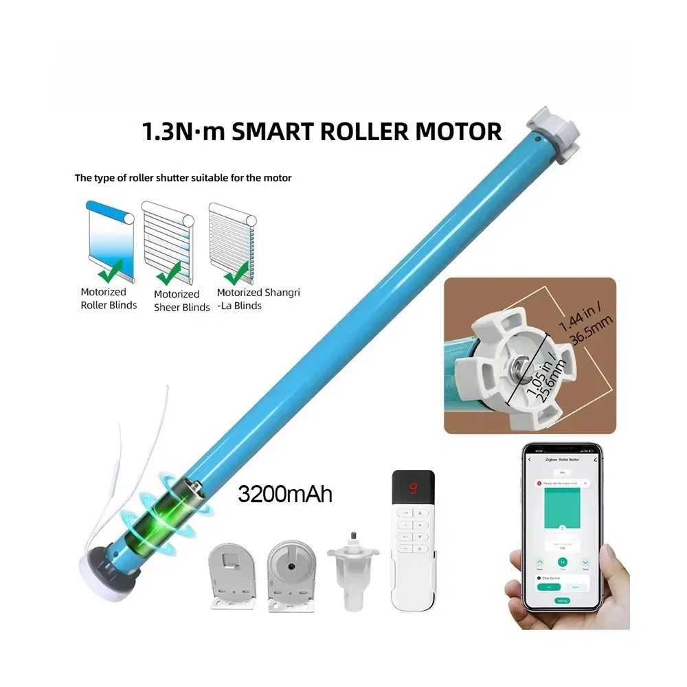 Boyarca 1.3n. M Battery Tuya Zigbee Roller Shade Blinds Motor for 38mm Tube Works with Smart Life APP Alexa Google Home Control