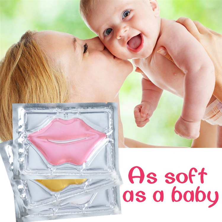 Factory Sell Sheet Wrinkle Moisturizer Lips Care Collagen Pink Crystal Lip Mask